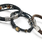 Anime Leather Bracelet - Multilayer Electroplated Alloy Cuff for Fans - detail view