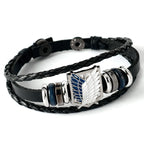 Anime Leather Bracelet - Multilayer Electroplated Alloy Cuff for Fans - back view