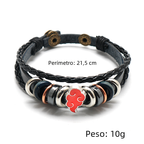 Anime Leather Bracelet - Multilayer Electroplated Alloy Cuff for Fans - styled view