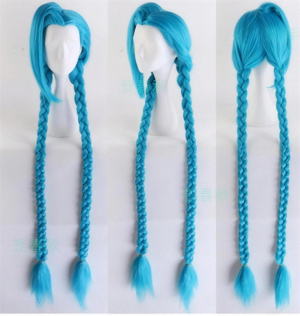 Anime Long Hair Double Ponytail Wig - front view
