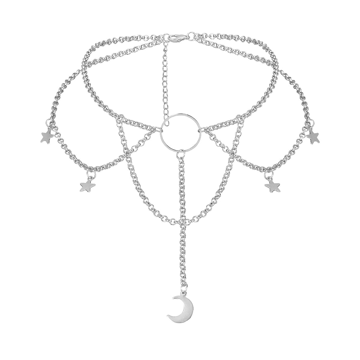 AOEDEJ Moon Choker Necklace Black Choker Necklace for Women Moon Choker Goth Necklaces for - front view