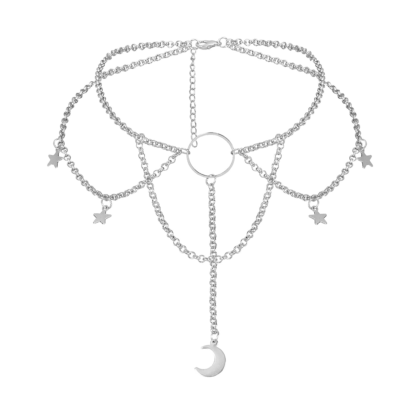 AOEDEJ Moon Choker Necklace Black Choker Necklace for Women Moon Choker Goth Necklaces for - front view