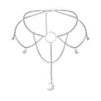 AOEDEJ Moon Choker Necklace Black Choker Necklace for Women Moon Choker Goth Necklaces for - detail view