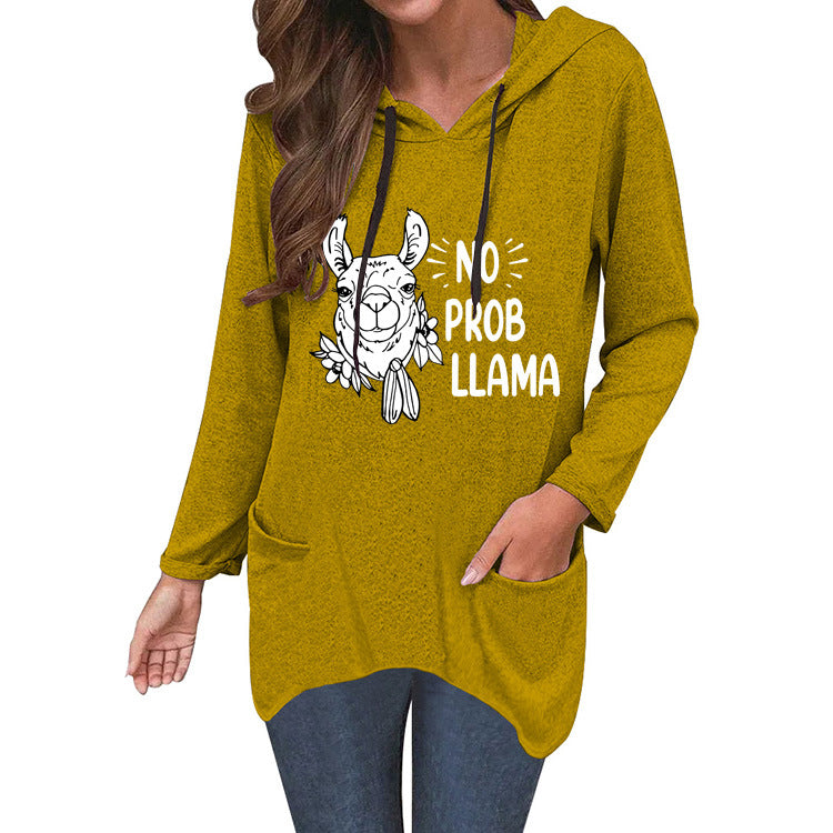 No Prob Llama Cat Ear Sweater - Soft Cotton-Blend Long Knit