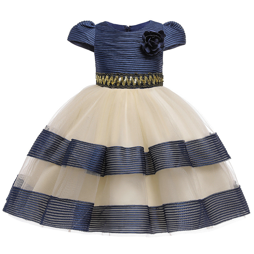 Kids' Sequined Mesh Tutu Skirt - Enzyme-Washed Fabric