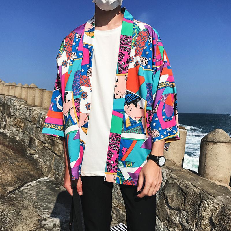Japanese Floral Hanfu Cardigan - Thin Short Sleeve Jacket