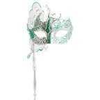Venetian Masquerade Mask on Stick - Laser-Cut Butterfly Design