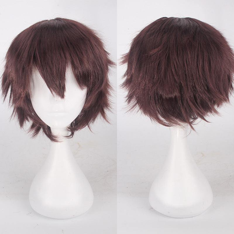 30cm Black and Pink Cosplay Wig for Students