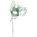 Venetian Masquerade Mask on Stick - Laser-Cut Butterfly Design