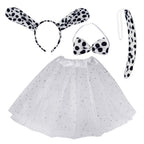 Dalmatian Costume Set for Kids - Ears, Bowtie, Tail & Tutu