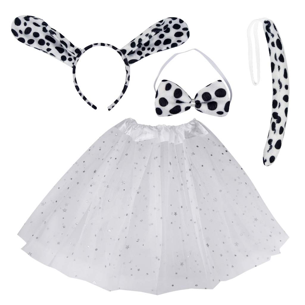 Dalmatian Costume Set for Kids - Ears, Bowtie, Tail & Tutu
