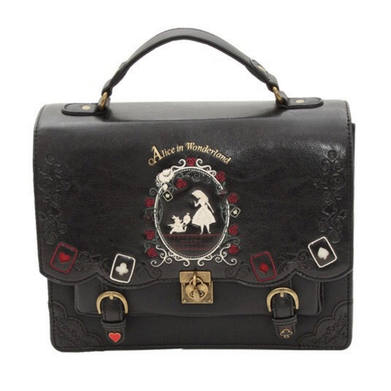 Lolita Alice Embroidered Backpack - Playing Cards PU Bag