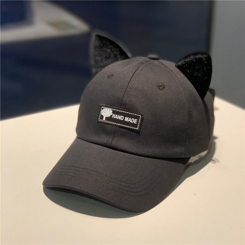 Women's Cat Ear Glasses Baseball Hat - Casual Everyday Wear