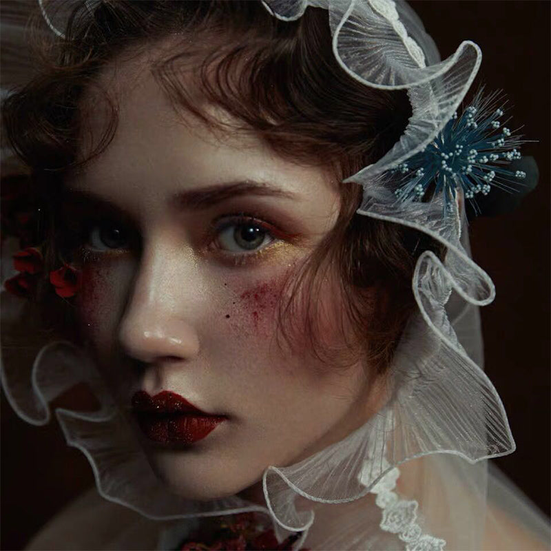 Vintage Lolita Lace Flower Headpiece - Fairytale Hair Accessory