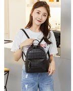 Cat Ear Backpack for Women - Sleek PU Leather Campus Bag