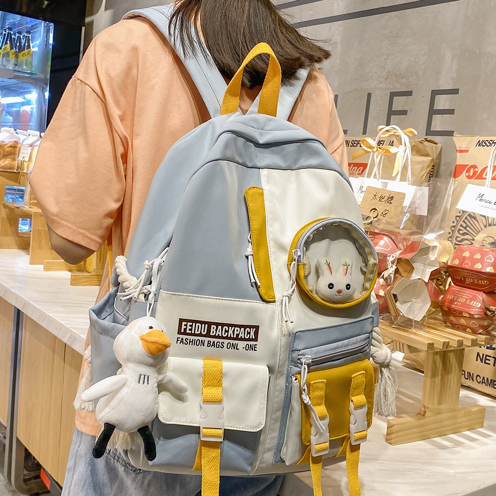 Kawaii Harajuku Backpack - Waterproof Nylon School Bag