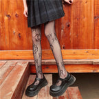 Black and White Fishnet Stockings - Harajuku Style - side view