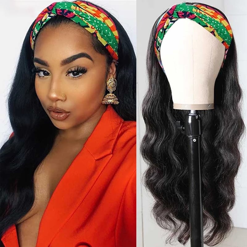 Body Wave Hair Headband Wig - front view