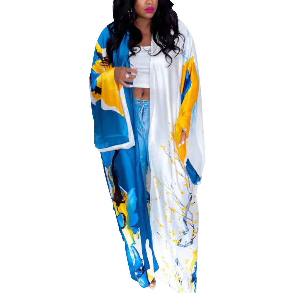 Women's Plus Size Kimono Cardigan - Soft Loose Windbreaker