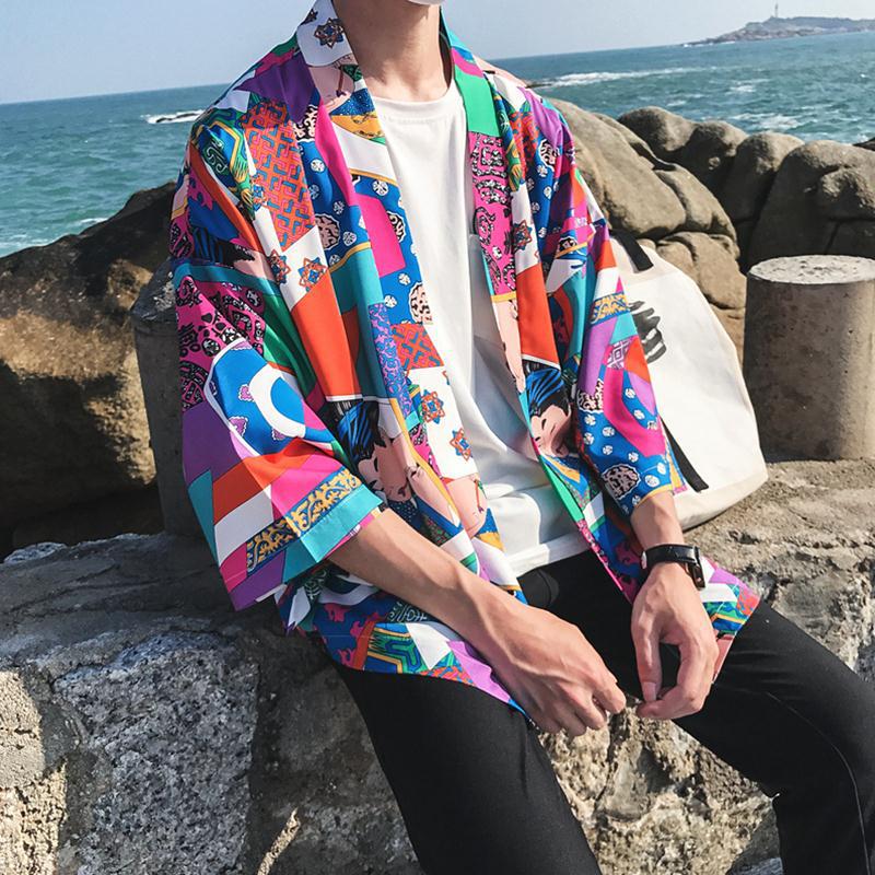 Japanese Floral Hanfu Cardigan - Thin Short Sleeve Jacket