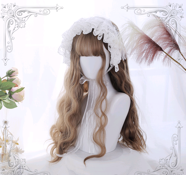 Lolita Wig - Extra Long Curly, Air Bangs & Realistic Scalp