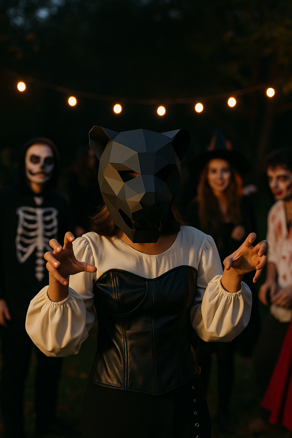 DIY Animal Party Mask - Pearl Paper Costume Accessory