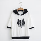 Harajuku Kawaii Cat Ear Hoodie - Pullover With Paw Details
