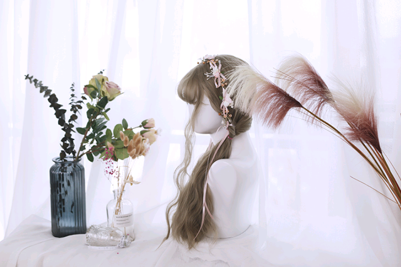 Lolita Wig - Extra Long Curly, Air Bangs & Realistic Scalp