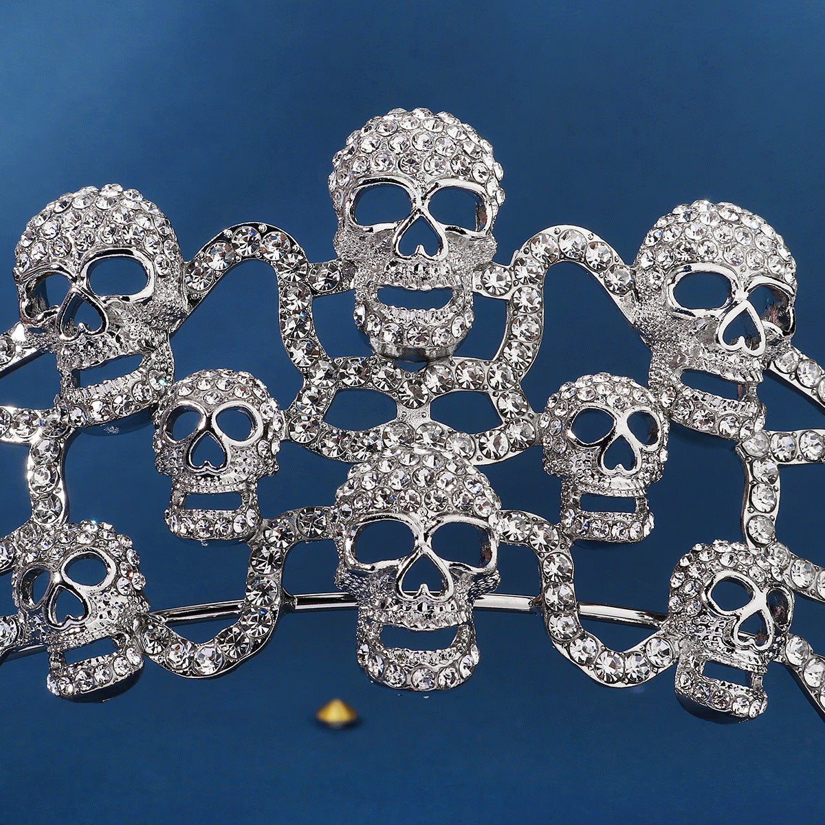 Skull Rhinestone Crown - Gothic Punk Tiara Headband