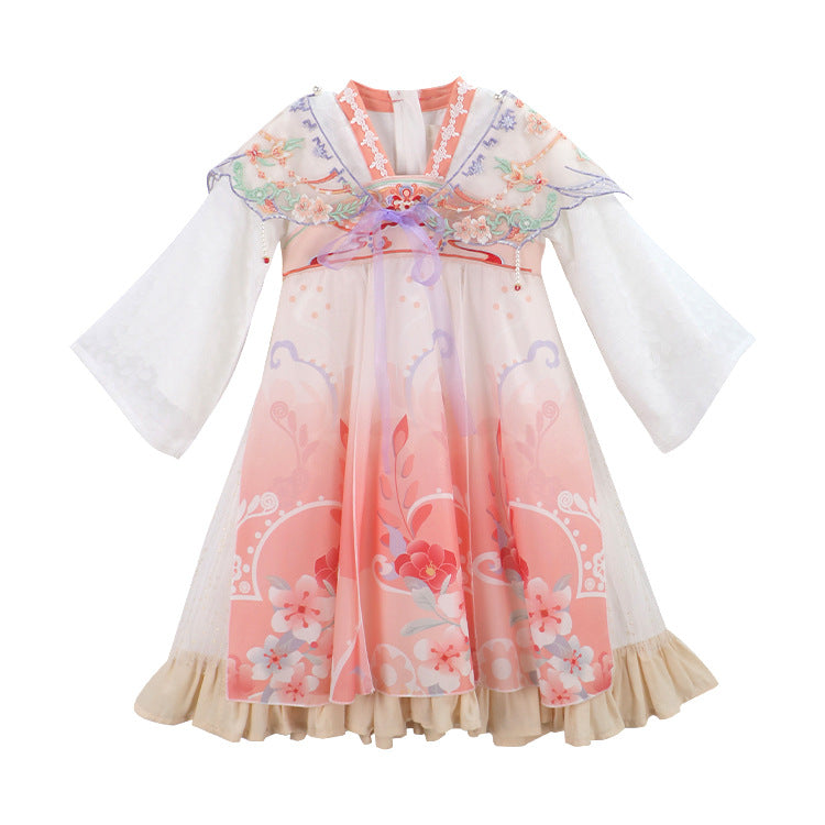 Girls' Chinese Hanfu Dress - Traditional Performance Costume