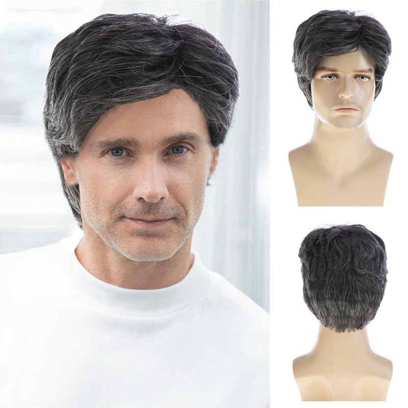 Men's Short Synthetic Wig - Heat Resistant Natural Look