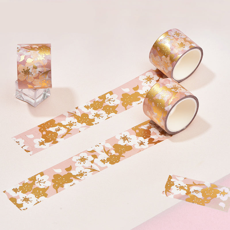 Cherry Blossom Washi Tape with Custom Stickers - front view