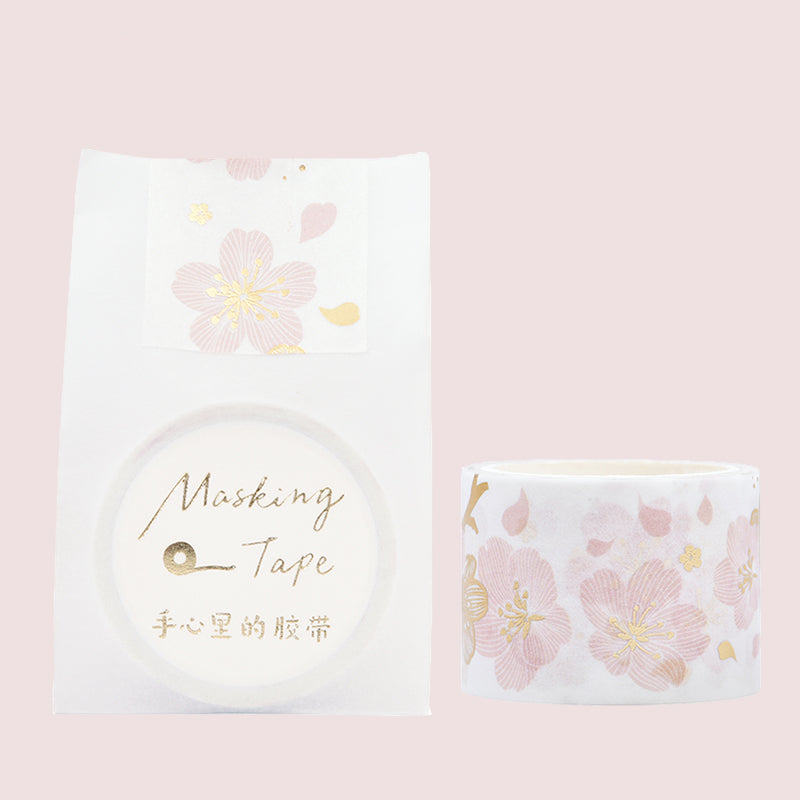 Cherry Blossom Washi Tape with Custom Stickers - side view