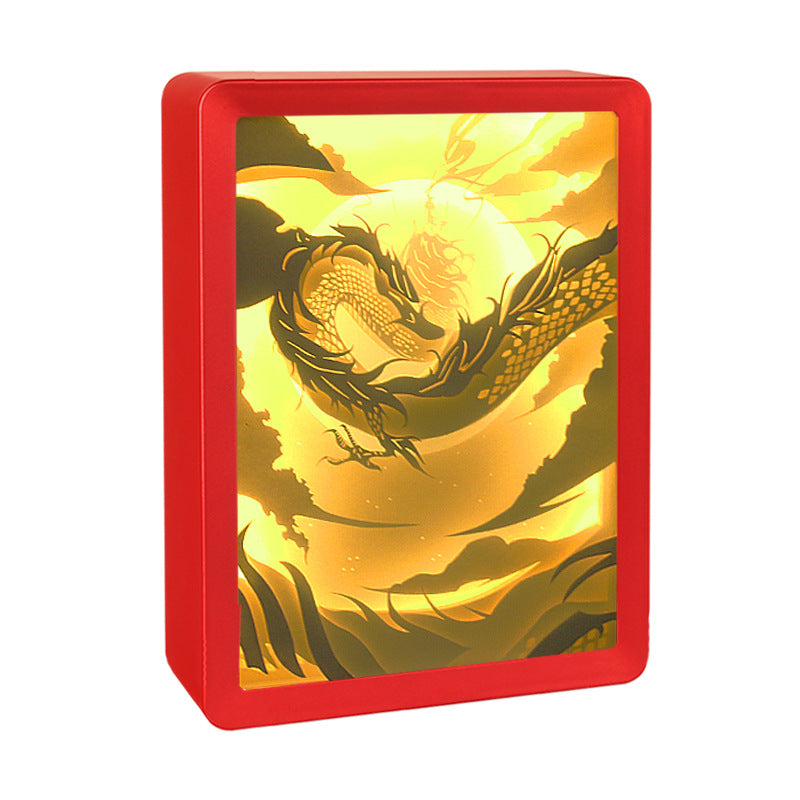Chinese Style Anime Night Light - 3D Dragon Shadow Lamp - in use