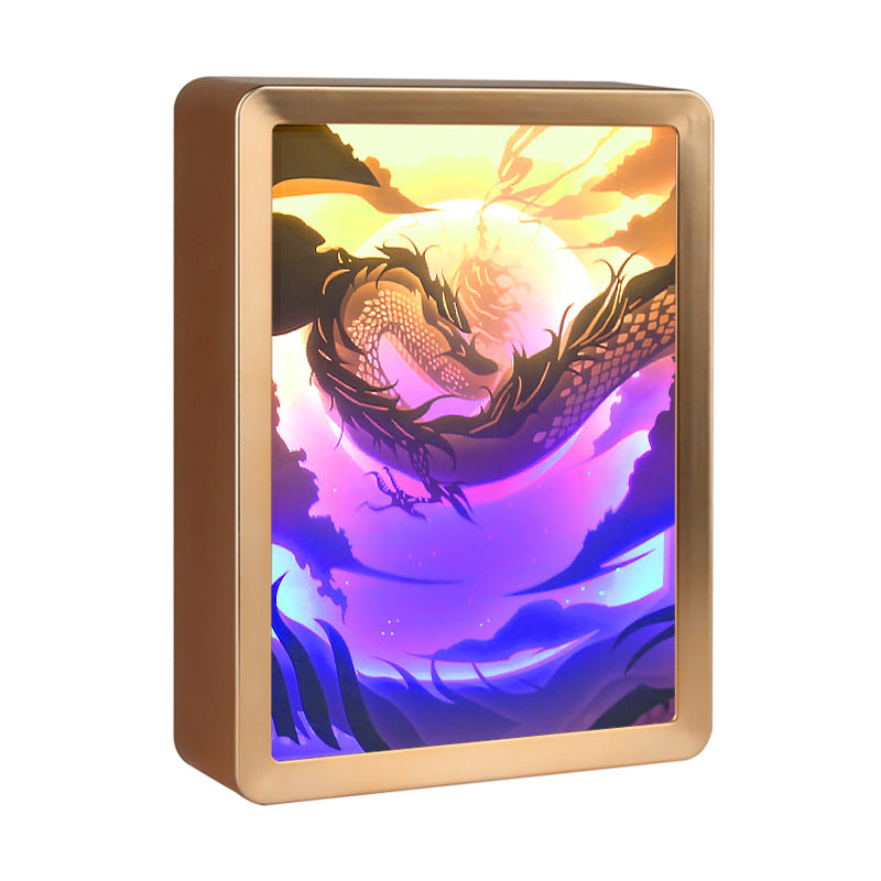 Chinese Style Anime Night Light - 3D Dragon Shadow Lamp - detail view