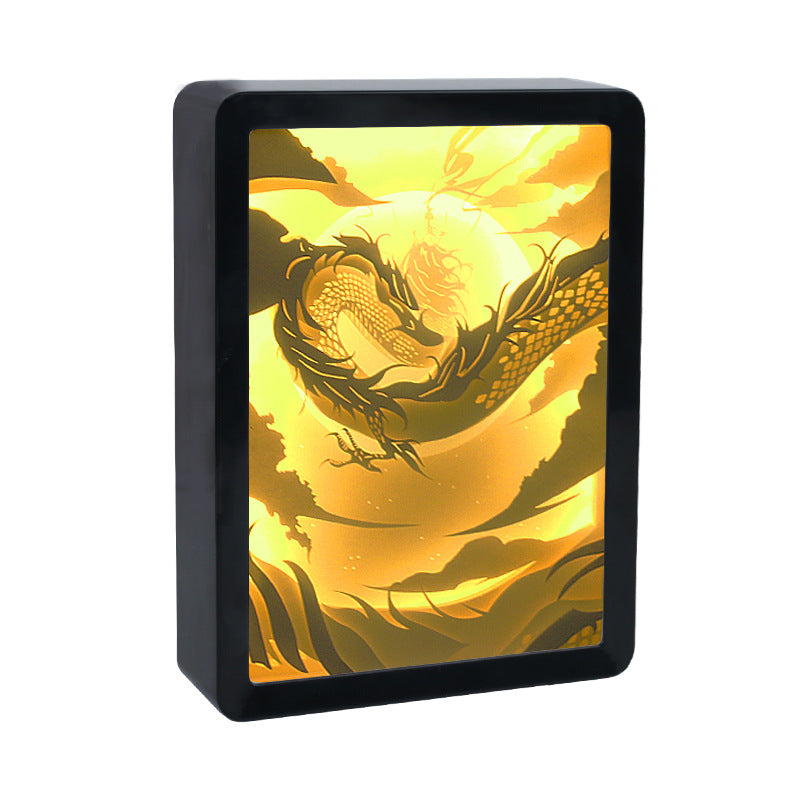 Chinese Style Anime Night Light - 3D Dragon Shadow Lamp - back view