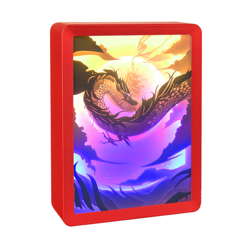 Chinese Style Anime Night Light - 3D Dragon Shadow Lamp - styled view