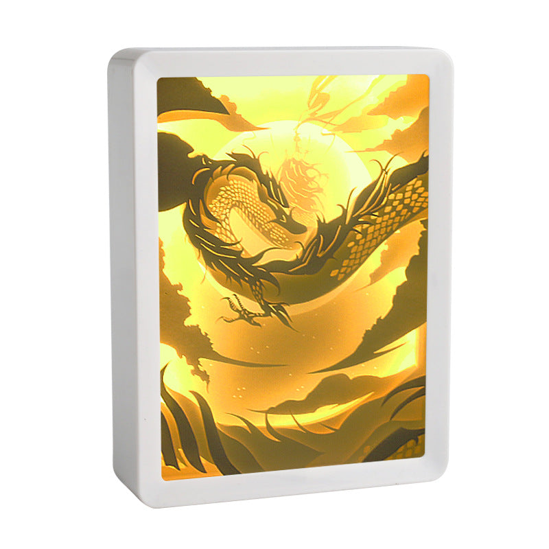Chinese Style Anime Night Light - 3D Dragon Shadow Lamp - scale view
