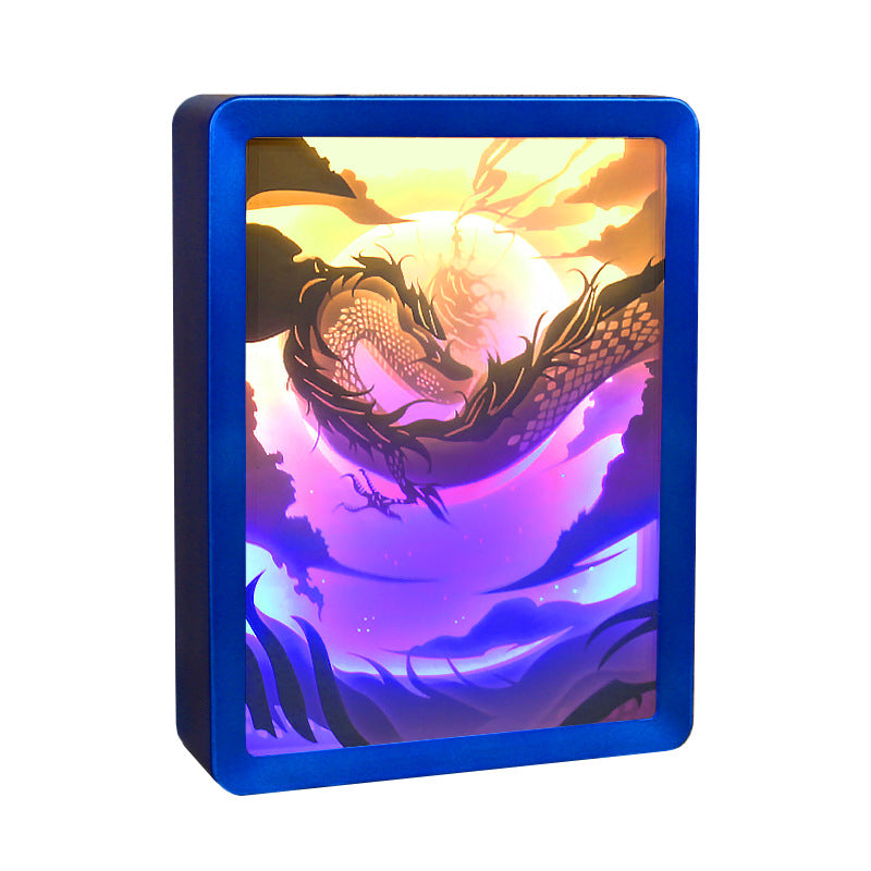 Chinese Style Anime Night Light - 3D Dragon Shadow Lamp - alternate angle