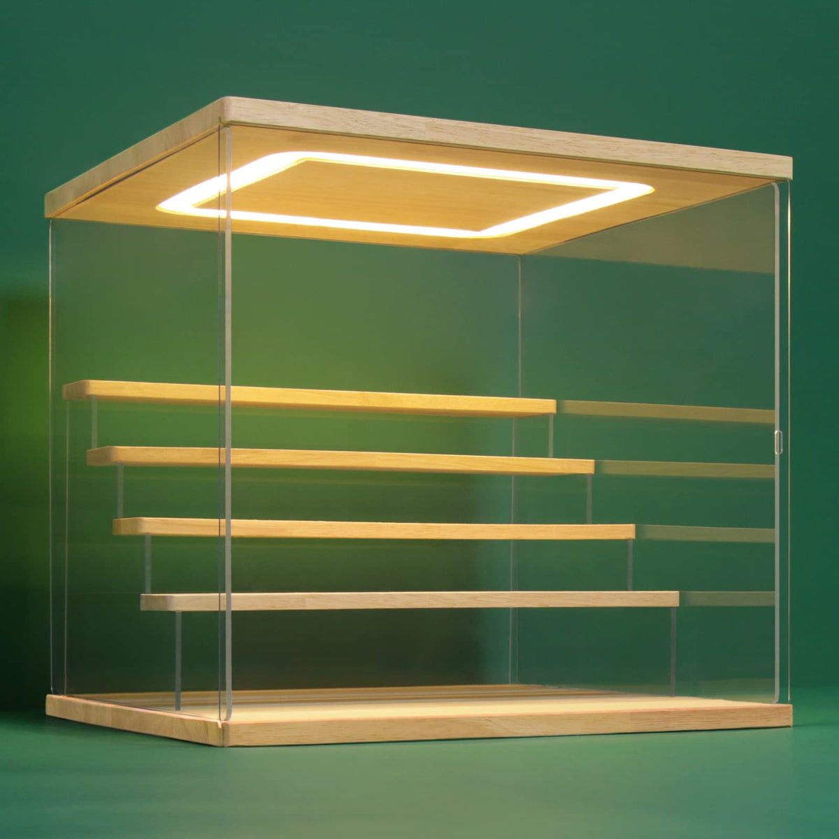 Clear Acrylic Display Case with LED Light - 5-Tier Dustproof Collectible Showcase, 12.4 - detail view