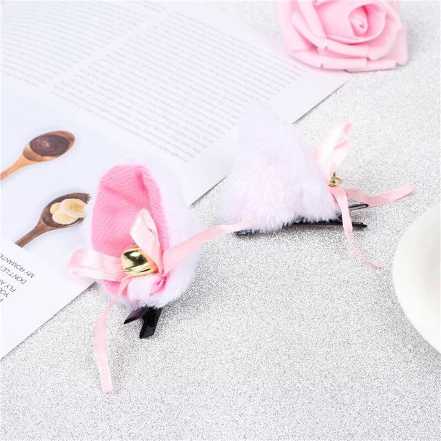 Cosplay Cat Ear Hair Clips - Anime Party Accessories - back view