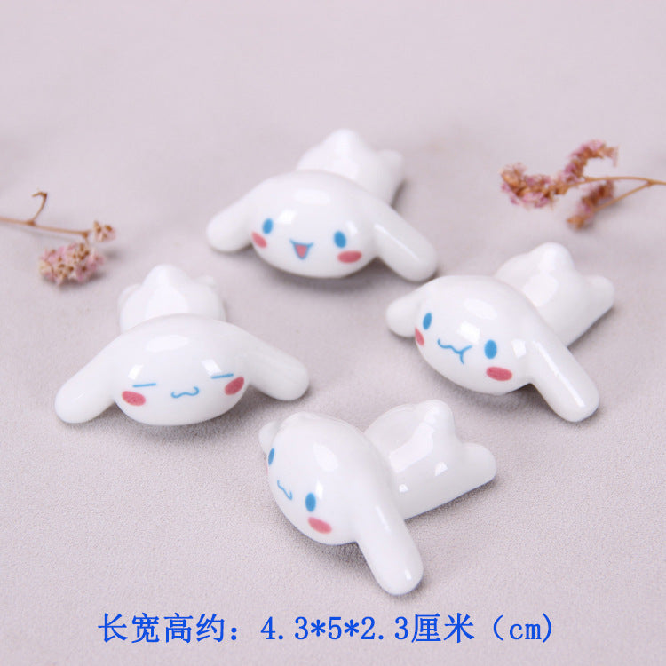 Creative Ceramic Dog Chopstick Rest and Pen Holder - detail view