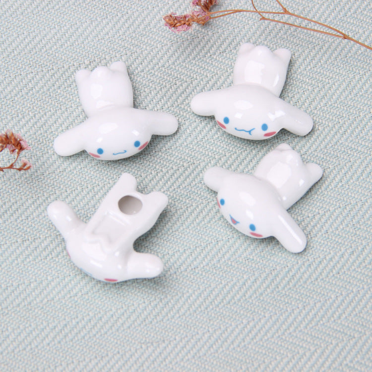 Creative Ceramic Dog Chopstick Rest and Pen Holder - close-up