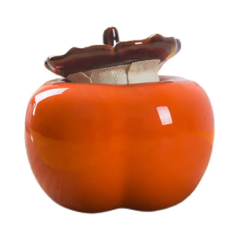 Creative Ceramic Teapot in Persimmon Shape (1pc) - detail view