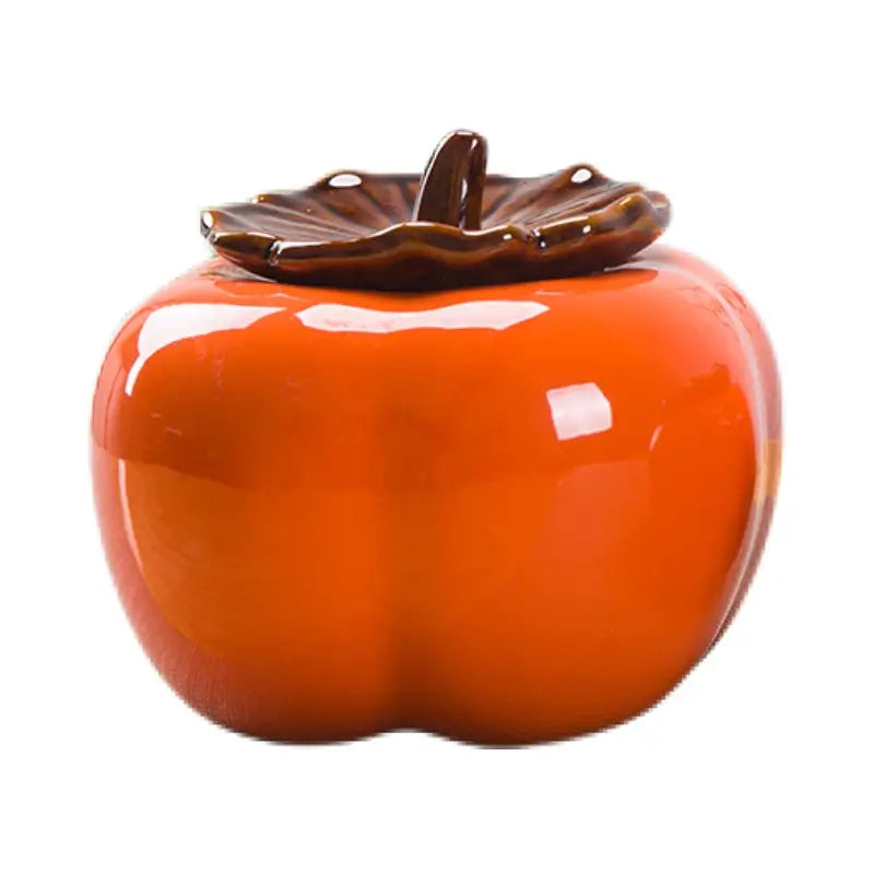 Creative Ceramic Teapot in Persimmon Shape (1pc) - side view