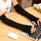 Creative Korean Style Fingerless Winter Arm Warmers - close-up