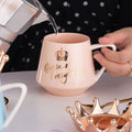 Crown Creative Ceramic Mug for Coffee Lovers - front view