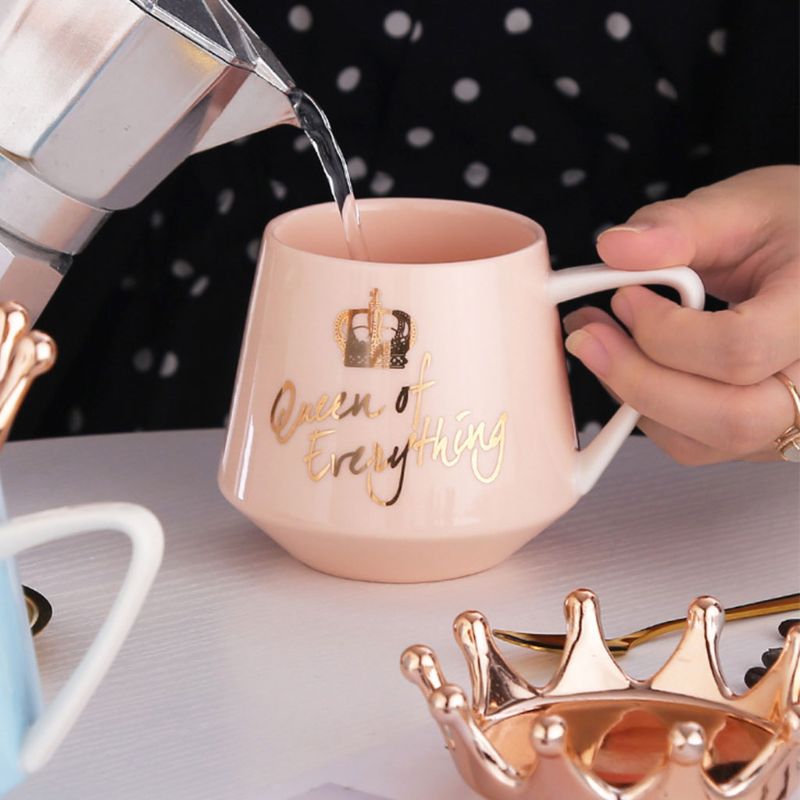 Crown Creative Ceramic Mug for Coffee Lovers - front view