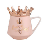 Crown Creative Ceramic Mug for Coffee Lovers - side view
