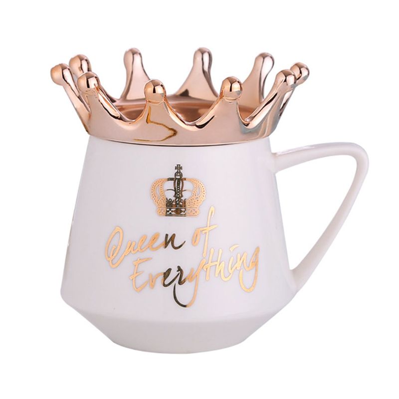 Crown Creative Ceramic Mug for Coffee Lovers - styled view